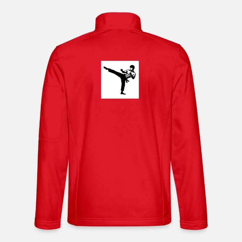 Kicking Silhouette Karate - Unisex Softshell Jacket - red
