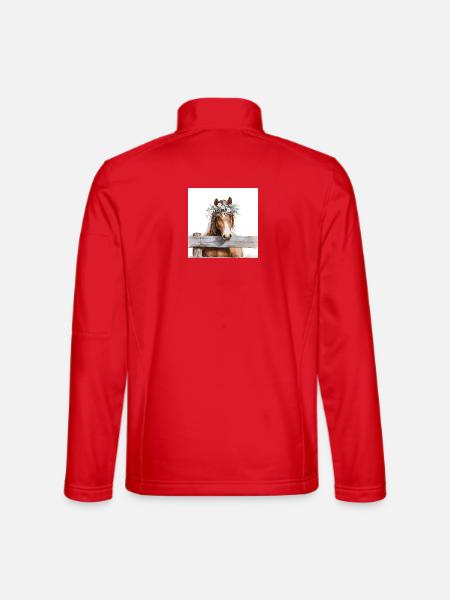 Blütengekrontes Pferd - Unisex Softshelljacke - Rot