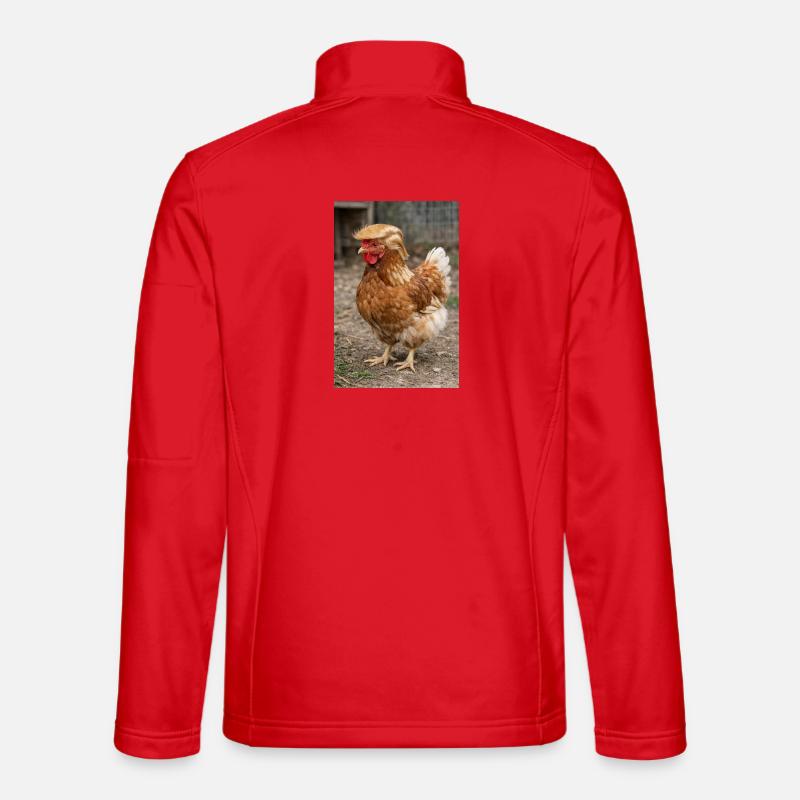 Chicken with Hair Retro - Unisex Softshell Jacket - red