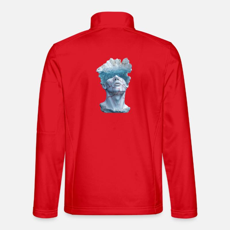 surreal marble statue bust - Unisex Softshell Jacket - red