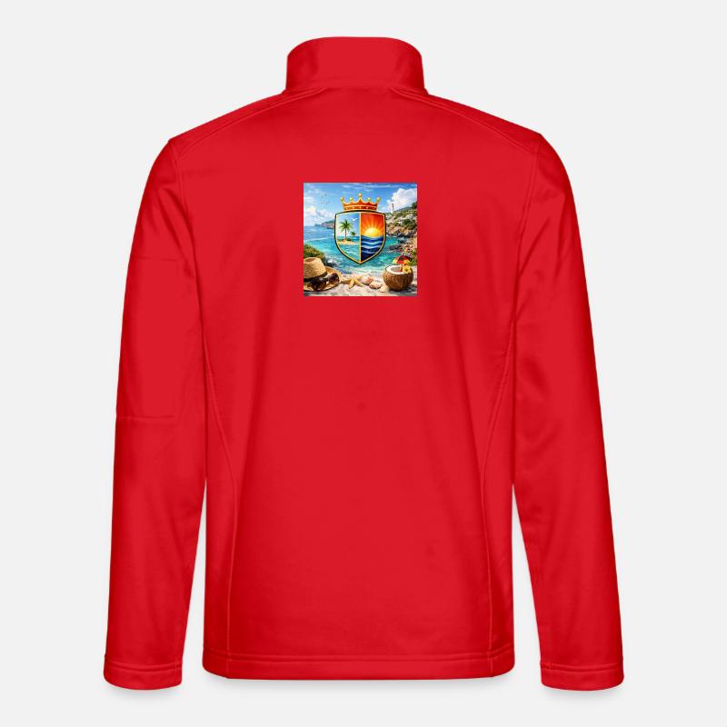 Blason côtier Bouclier tropical - Veste en tissu softshell Unisexe - rouge