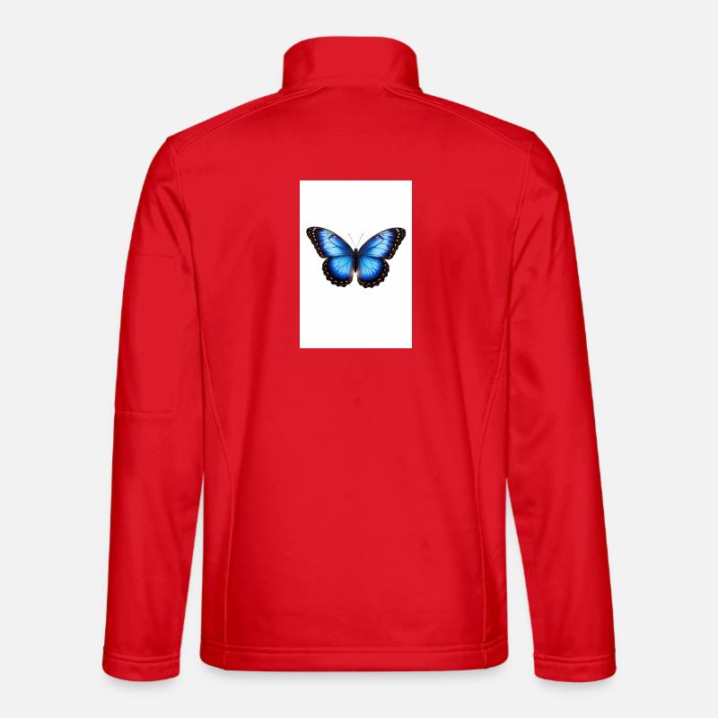 Blue Butterfly Wings - Unisex Softshell Jacket - red