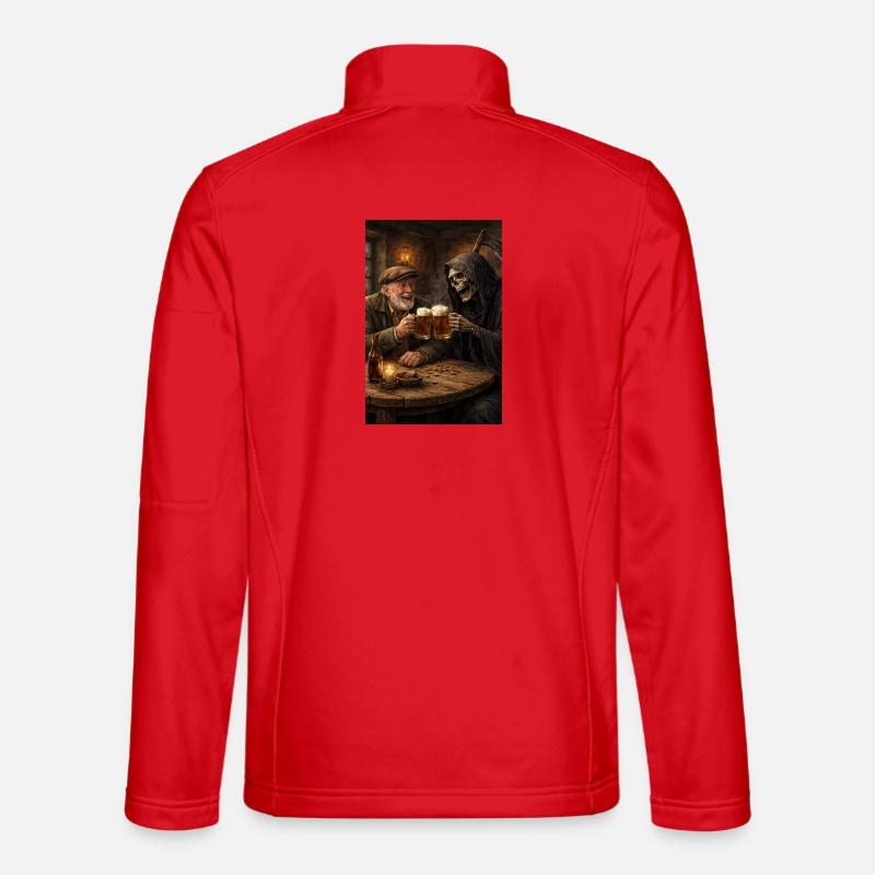 Bier trinken mit dem Tod - Unisex Softshelljacke - Rot