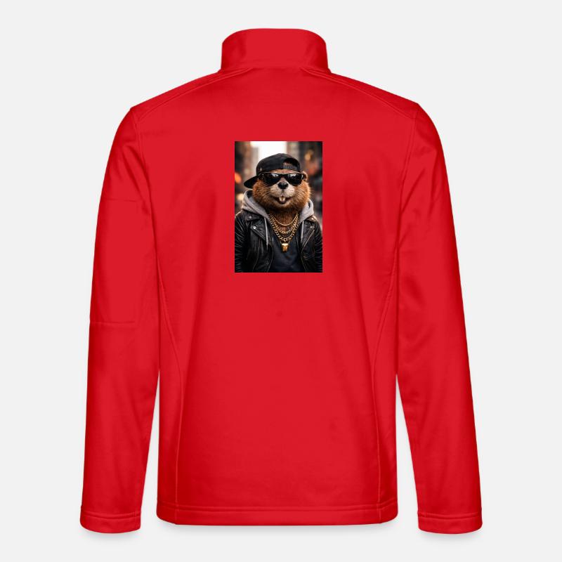 Otter Rocker Leather - Unisex Softshell Jacket - red