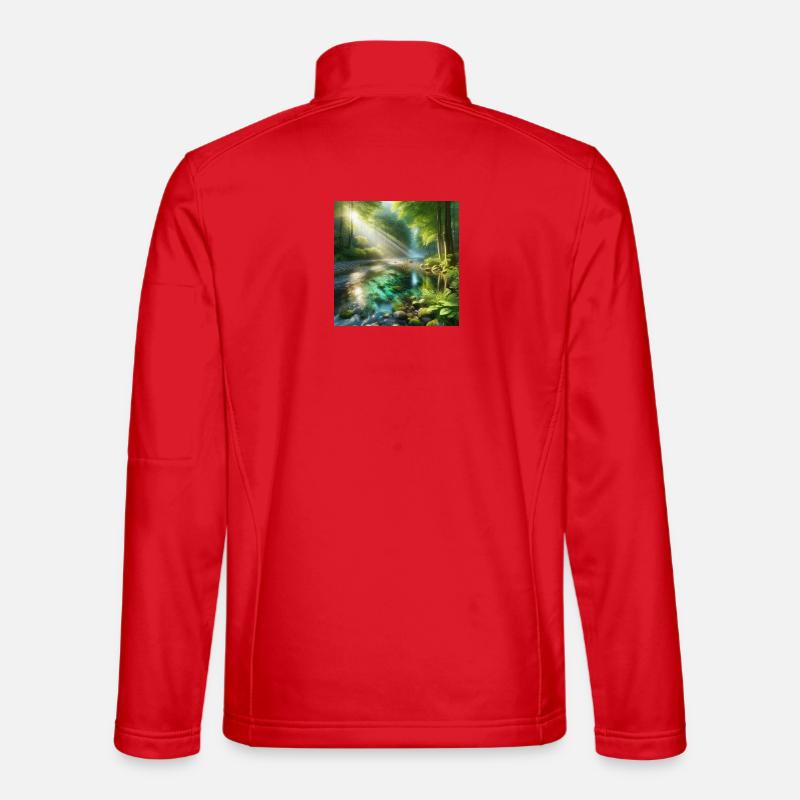Sunshine in a forest stream Unisex Softshell Jacket