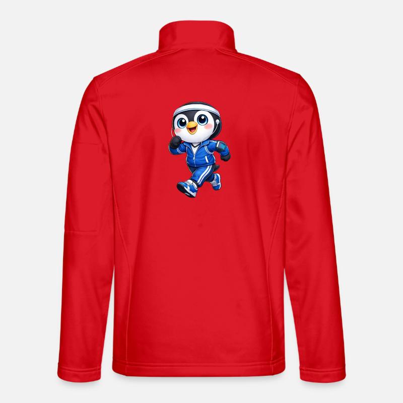 Fed pingvinløb, maratonløb - Unisex softshelljakke - rød