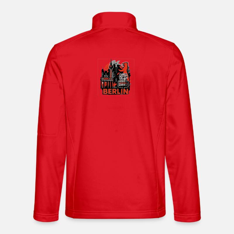 Berlin Skyline Bär - Unisex Softshelljacke - Rot