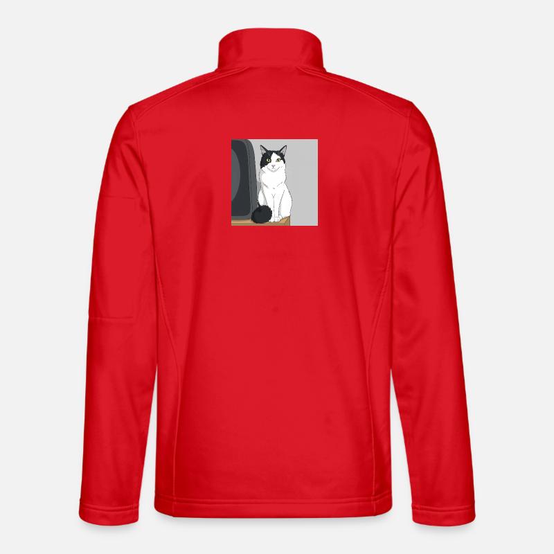 Cat Next to TV - Unisex Softshell Jacket - red