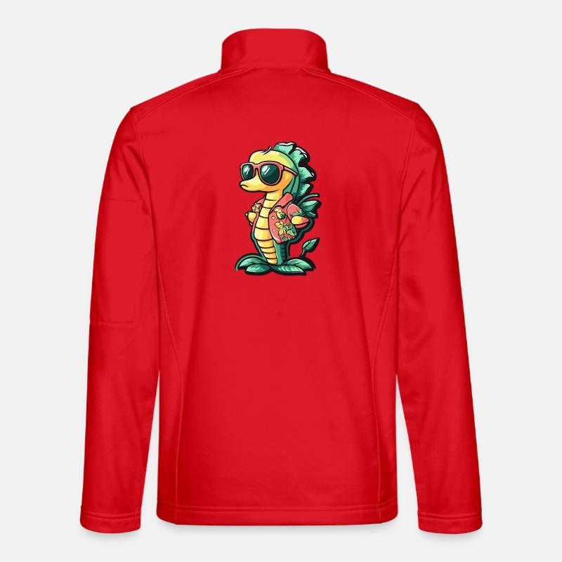 Seepferd Comic Urlaub - Unisex Softshelljacke - Rot