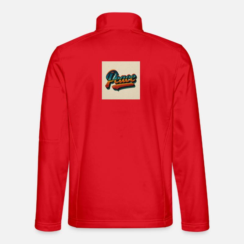 Vintage Peace Vibes - Unisex Softshelljacke - Rot