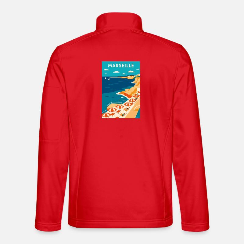 Marseille Côte Azur Plage - Veste en tissu softshell Unisexe - rouge