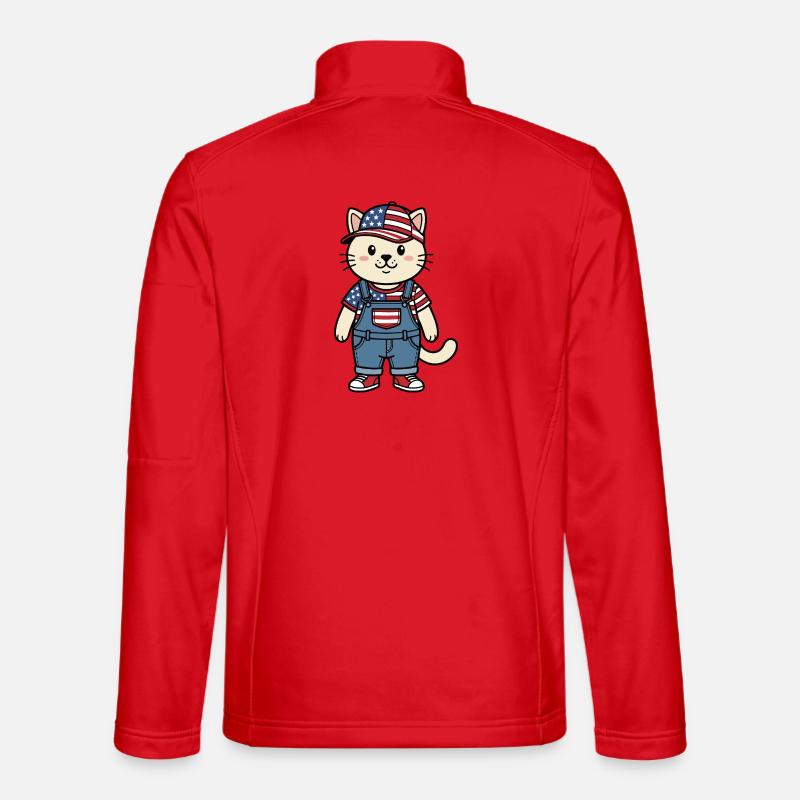 America cat - Unisex Softshell Jacket - red