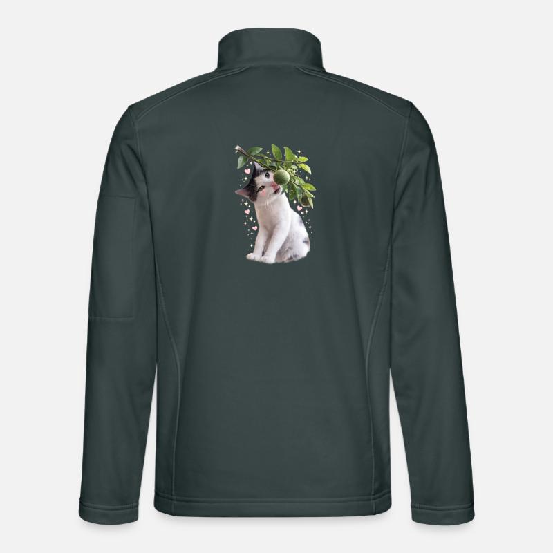 Chat curieux avec du tilleul sur une branche Veste en tissu softshell Unisexe