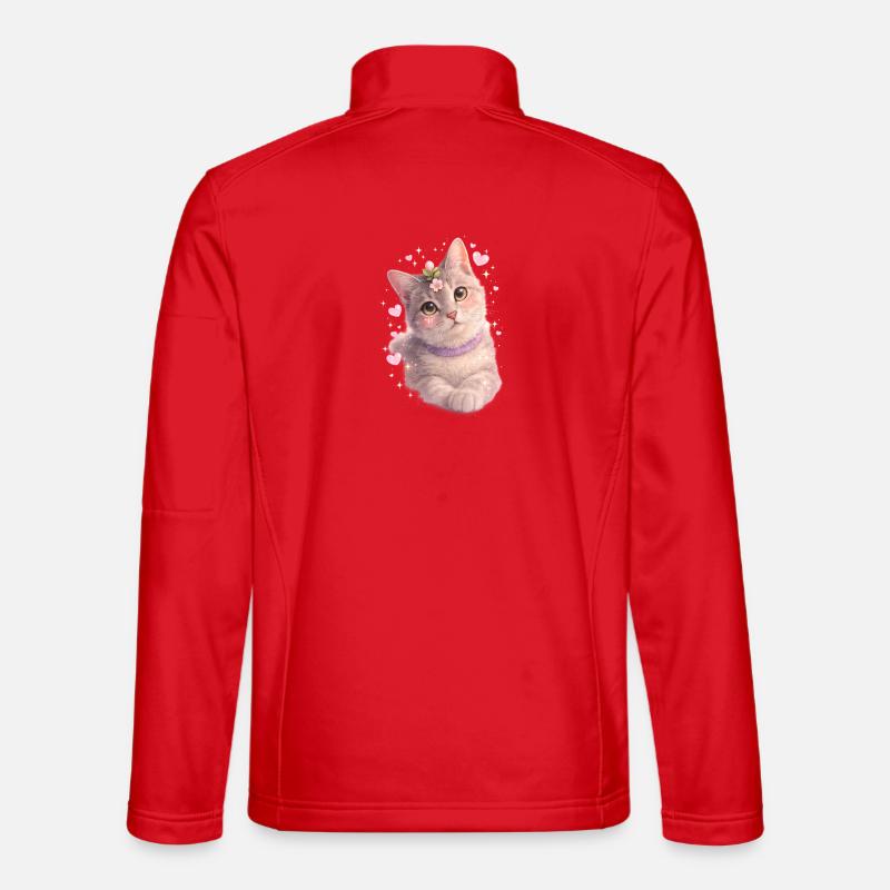 Blütiges Kätzchen - Unisex Softshelljacke - Rot