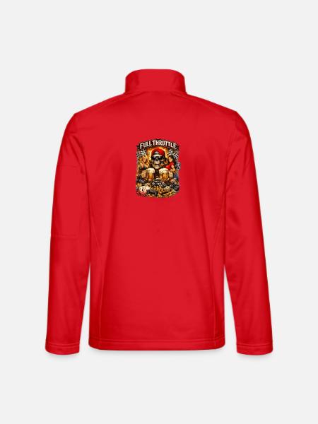 Fête moto du Crâne à Plein Gaz - Veste en tissu softshell Unisexe - rouge - Dos