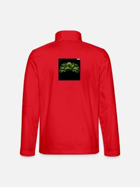 Contraste des feuilles de palmier néon - Veste en tissu softshell Unisexe - rouge