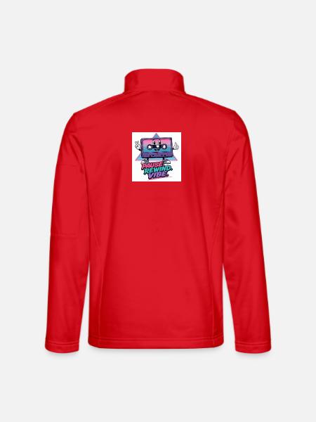 Pause Rewind Vibe Cassette - Unisex Softshell Jacket - red - Back