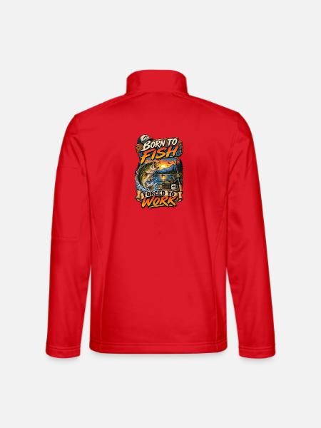 Geboren als Kind des Fischens, gezwungen, Barschfischen zu arbeiten, Papa Tee - Unisex Softshelljacke - Rot