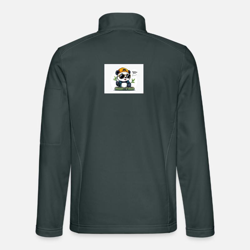 Panda DJ mit Bambusstäben Unisex Softshelljacke