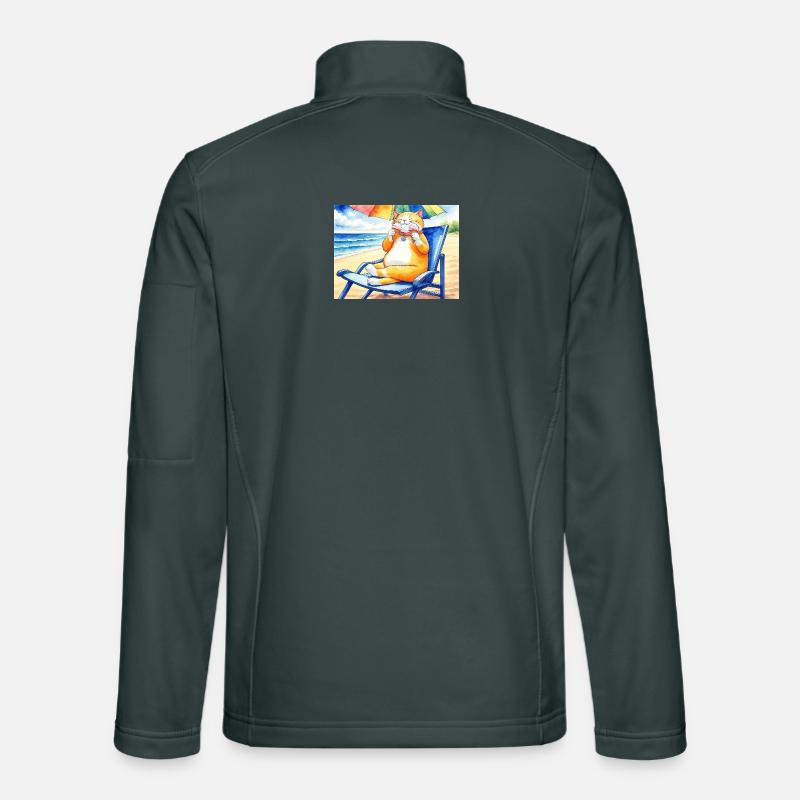 Katze am Strand mit Eiscreme Unisex Softshell Jacket