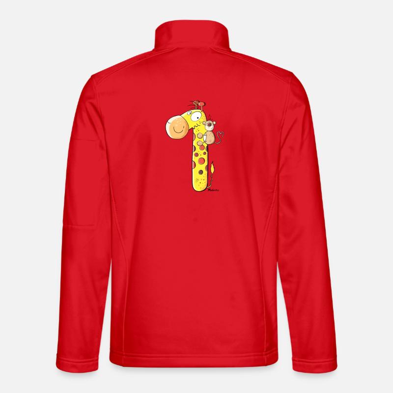 Affe auf Giraffe Unisex Softshelljacke