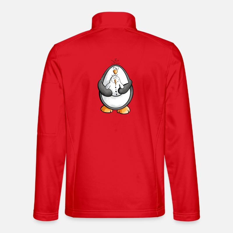 Pinguin und Schneemann sind beste Freunde - Unisex Softshelljacke - Rot