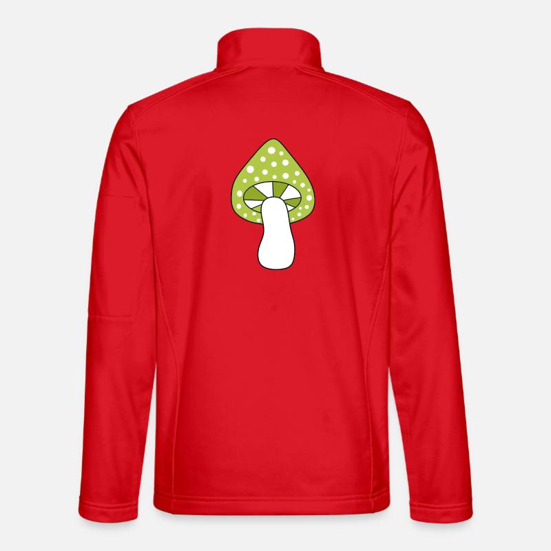 Mushroom green fly agaric pattern customizable Unisex Softshell Jacket
