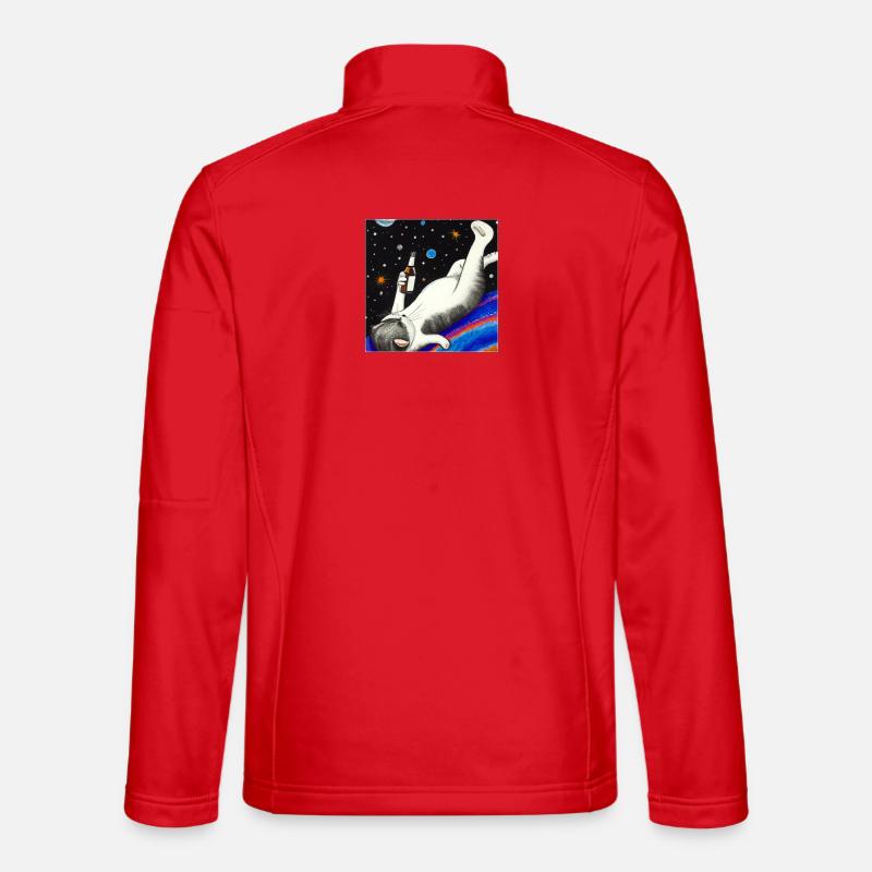Chat ivre dans l’espace. Veste en tissu softshell Unisexe