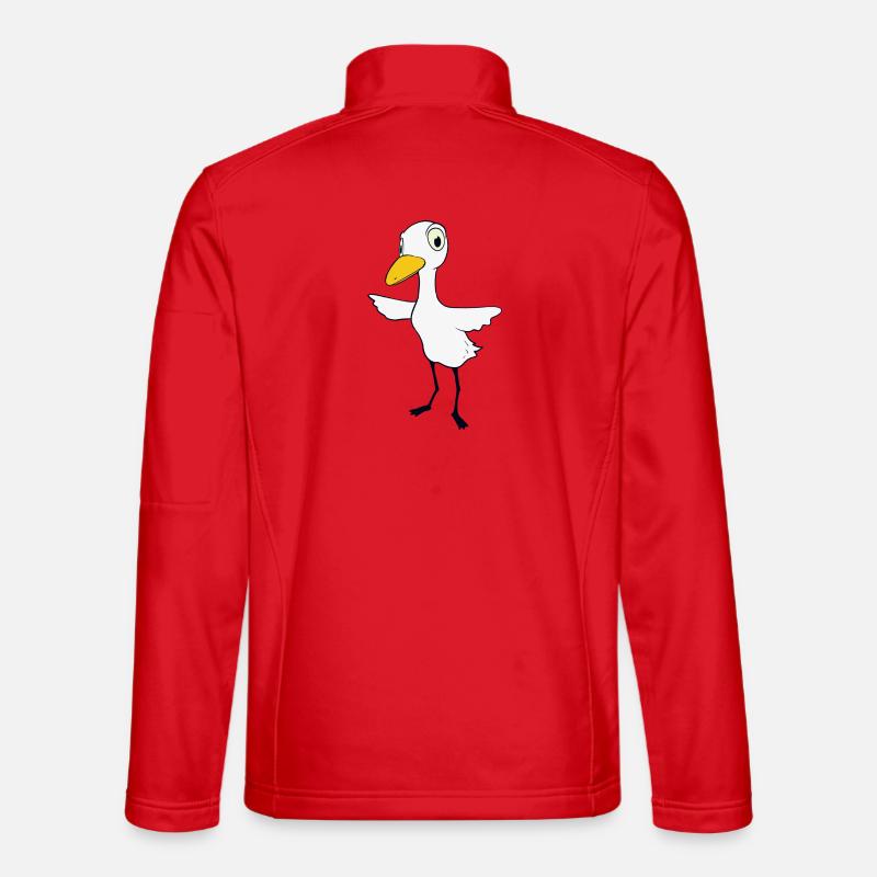 Skeptischer Vogel - Unisex Softshelljacke - Rot