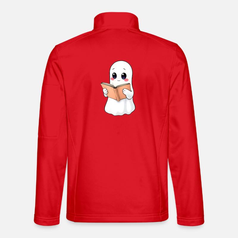Gespenst liest ein Buch - Unisex Softshelljacke - Rot