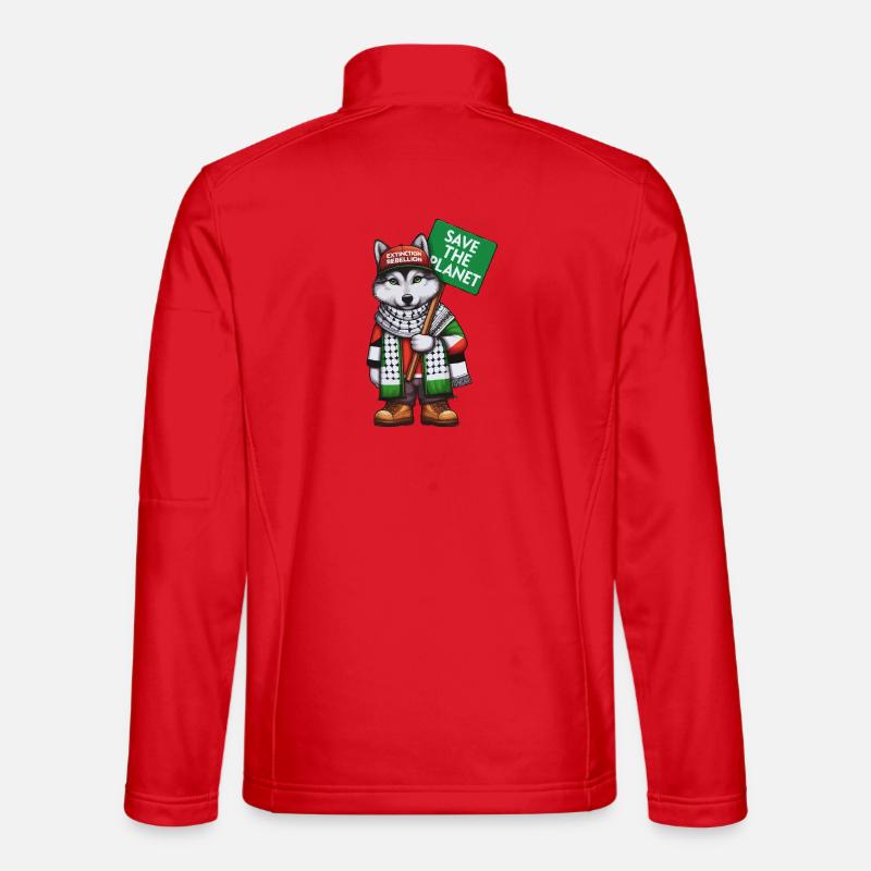 Aussterben_Rebellion_Wolf - Unisex Softshelljacke - Rot