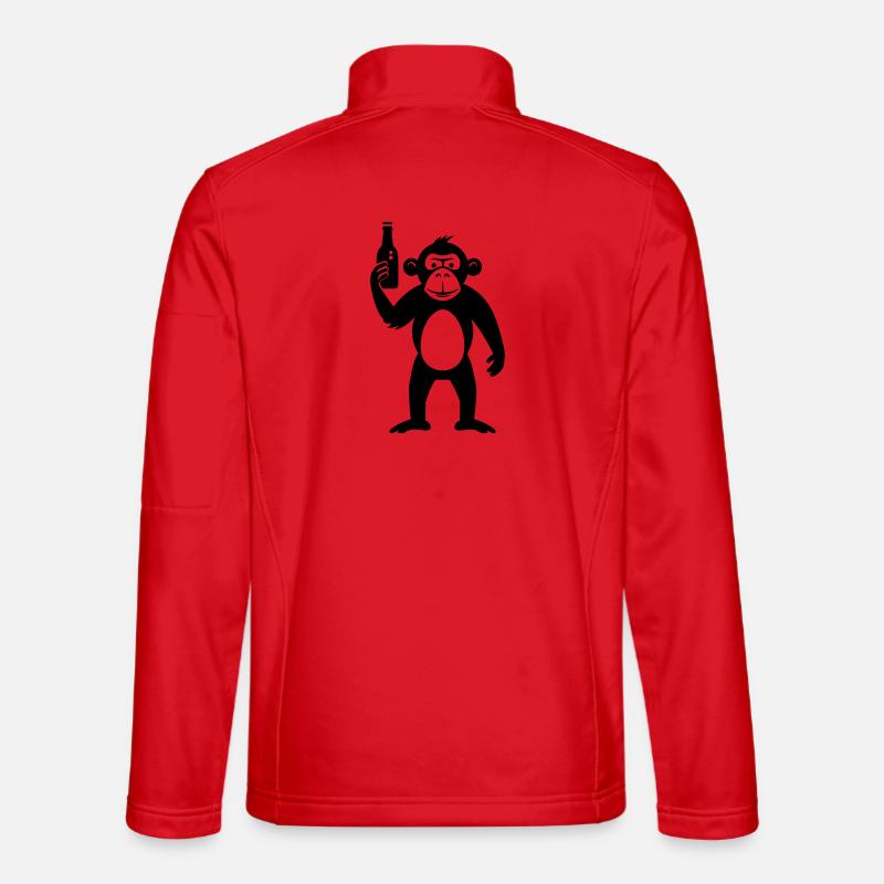 Singe avec bouteille de bière Veste en tissu softshell Unisexe