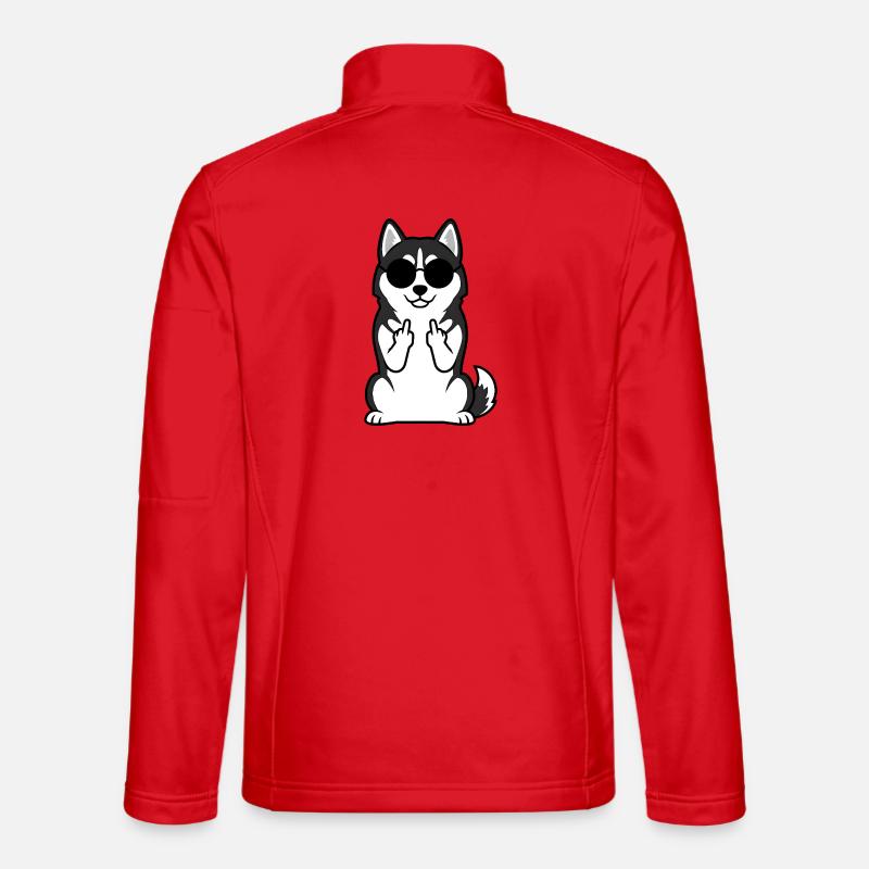 Husky mit Sonnenbrillen Icon - Unisex Softshelljacke - Rot