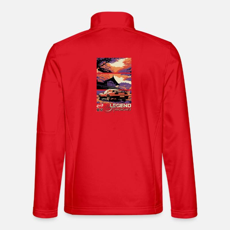Sunset Skyline Triptych Car Legend - Unisex Softshell Jacket - red
