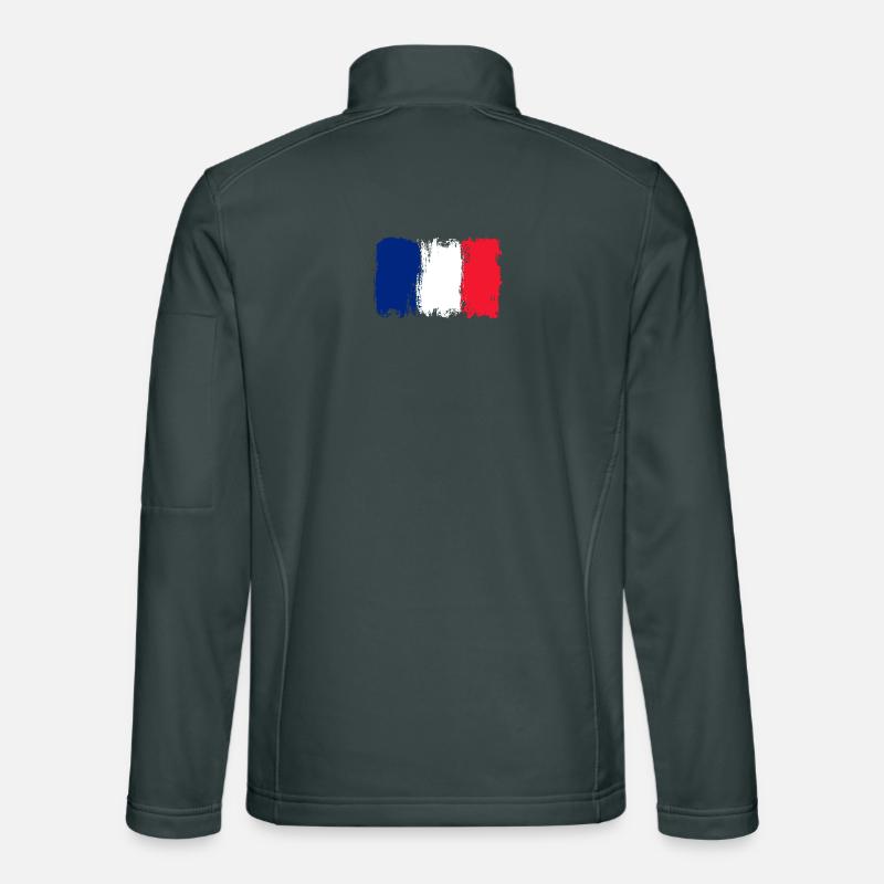 Drapeau Bleu Blanc Rouge Brush Veste en tissu softshell Unisexe