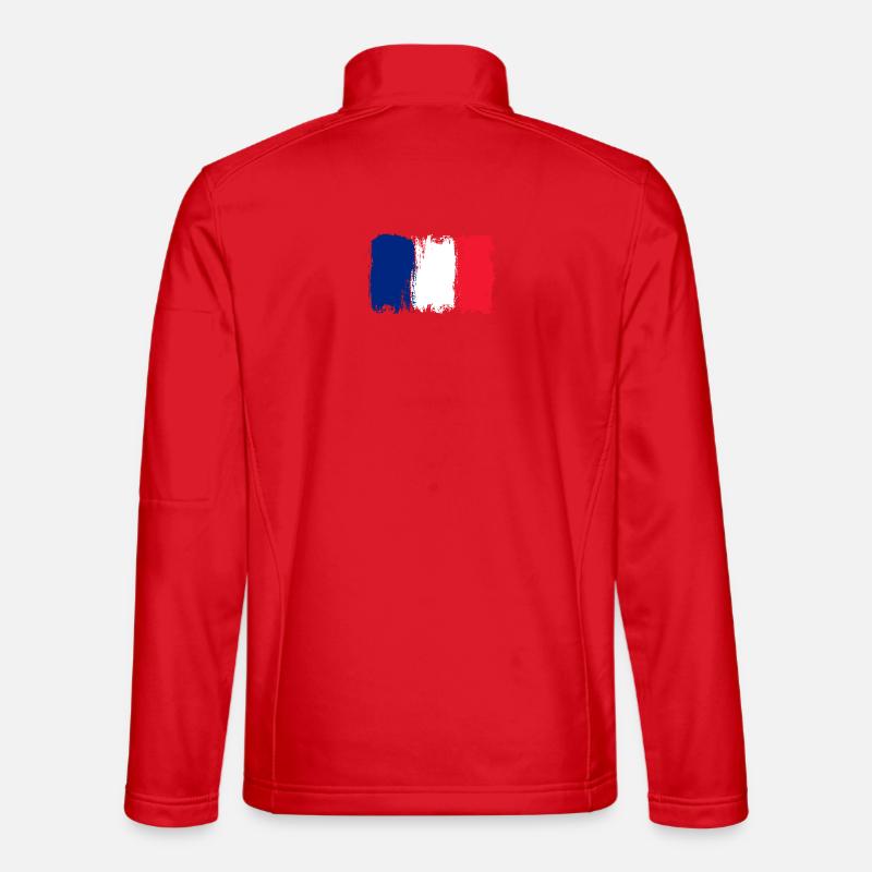Drapeau Bleu Blanc Rouge Brush Veste en tissu softshell Unisexe