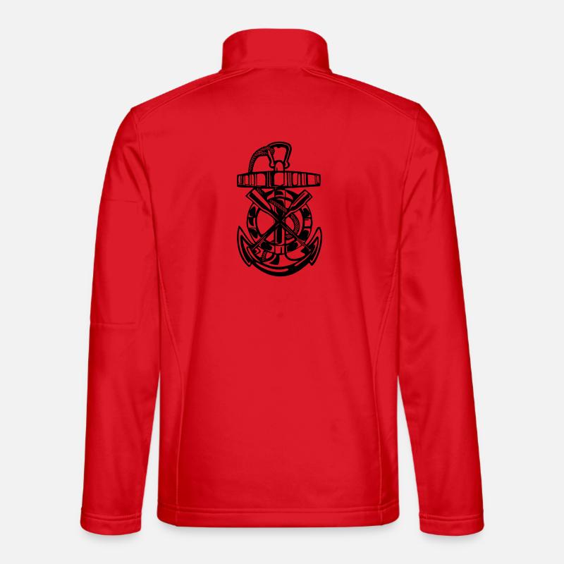 Anker, Maritimes, Rettungsring - Unisex Softshelljacke - Rot