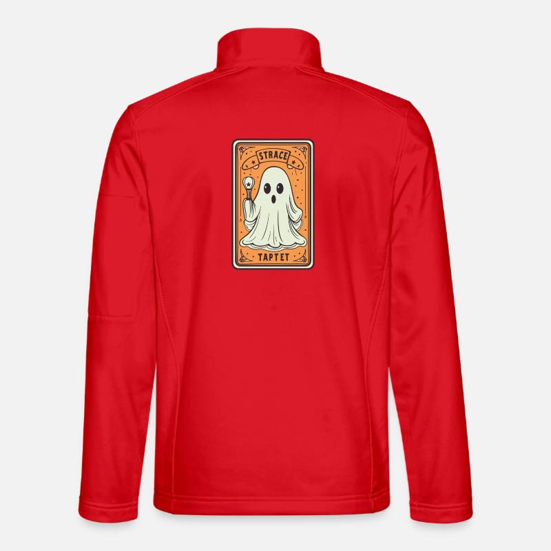 Tarot Card Ghost with Stick - Unisex Softshell Jacket - red