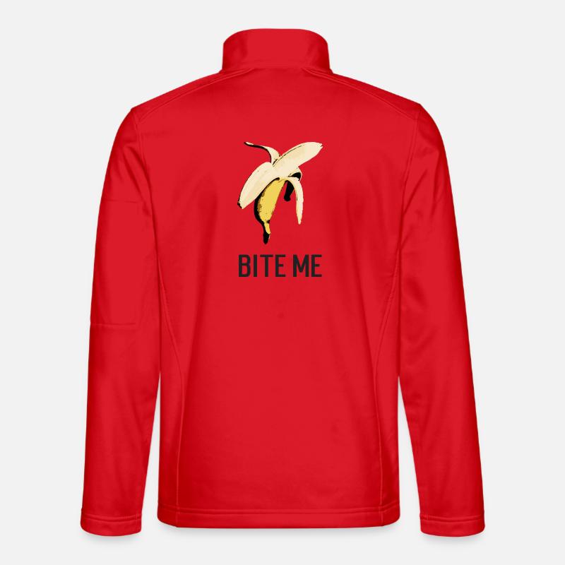 bite me banane - Unisex Softshelljacke - Rot