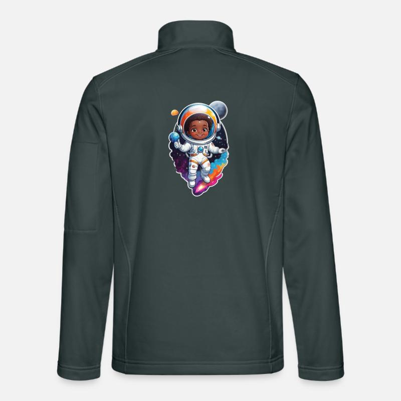 Conception de dessin animé d’enfant astronaute mignon Veste en tissu softshell Unisexe