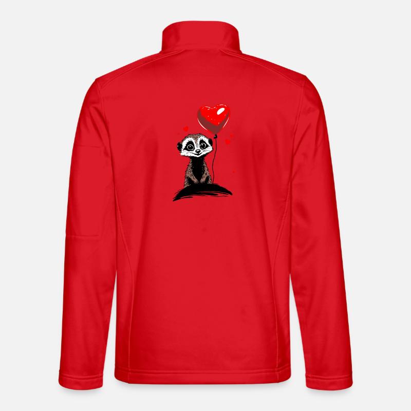 Erdmännchen Herz Luftballon - Heartful Creatures - Unisex Softshelljacke - Rot
