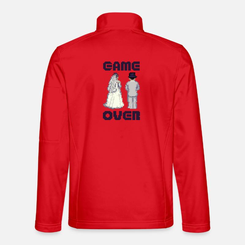 GAME OVER Bachelor Party Groom - Unisex Softshell Jacket - red