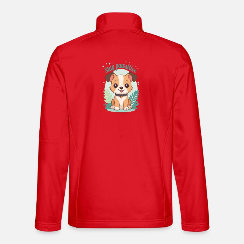 Stay Pawsitive - Conception de chien de dessin animé mignon Veste en tissu softshell Unisexe