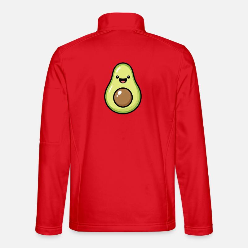 Cute Avocado Illustration - Unisex Softshell Jacket - red