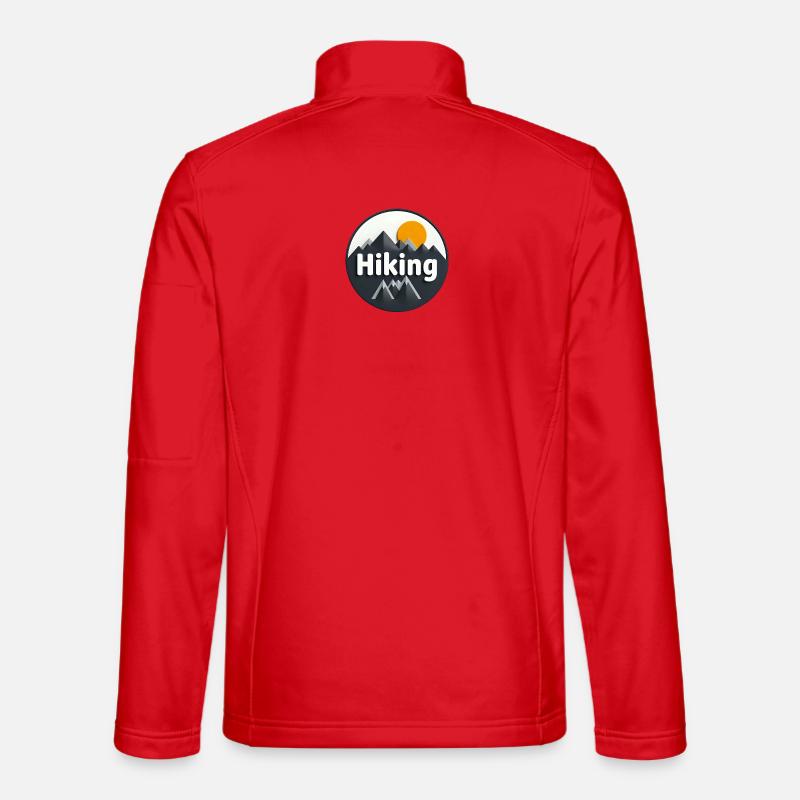 Adventurous mountain hiking design - Unisex Softshell Jacket - red