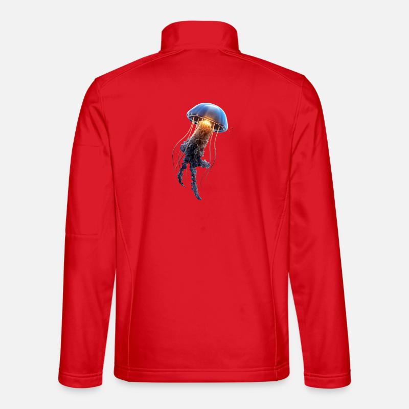 Méduse Méduse de feu Méduse Méduse mignonne Veste en tissu softshell Unisexe