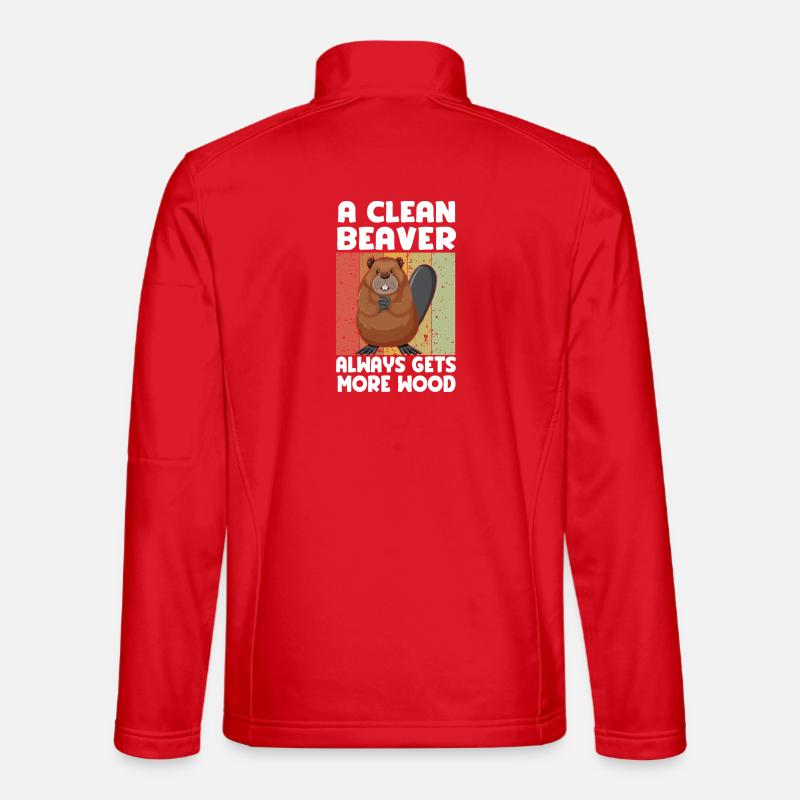 Clean Beaver Wood Saying - Unisex Softshell Jacket - red