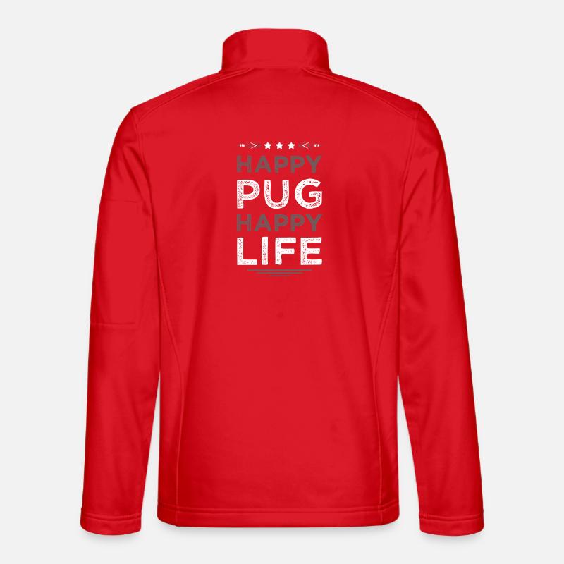Pug Joie de vivre design - Unisex Softshell Jacket - red