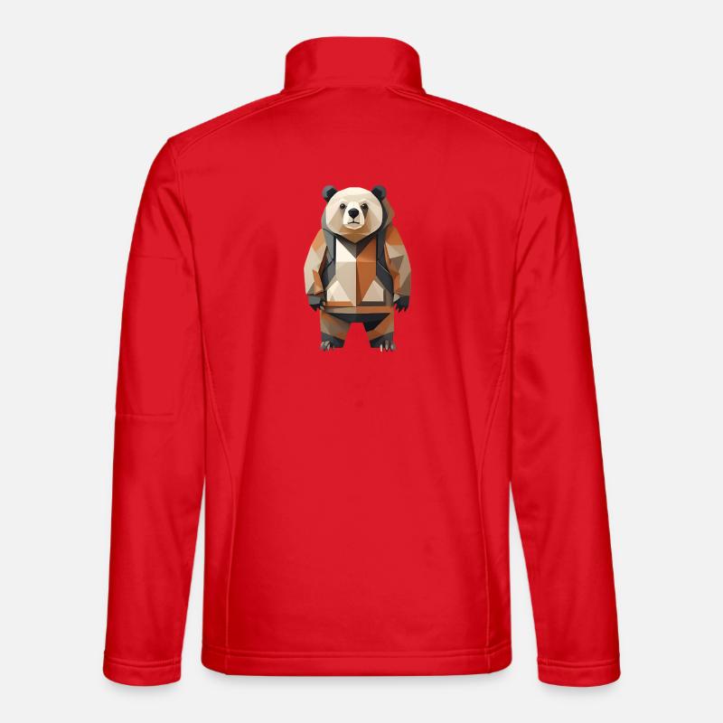 Polypanda Panda Low-Poly - Veste en tissu softshell Unisexe - rouge