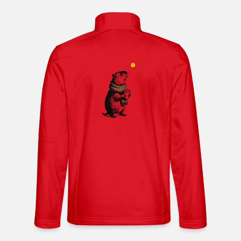 Capybara Winter Vibes - Unisex Softshelljacke - Rot